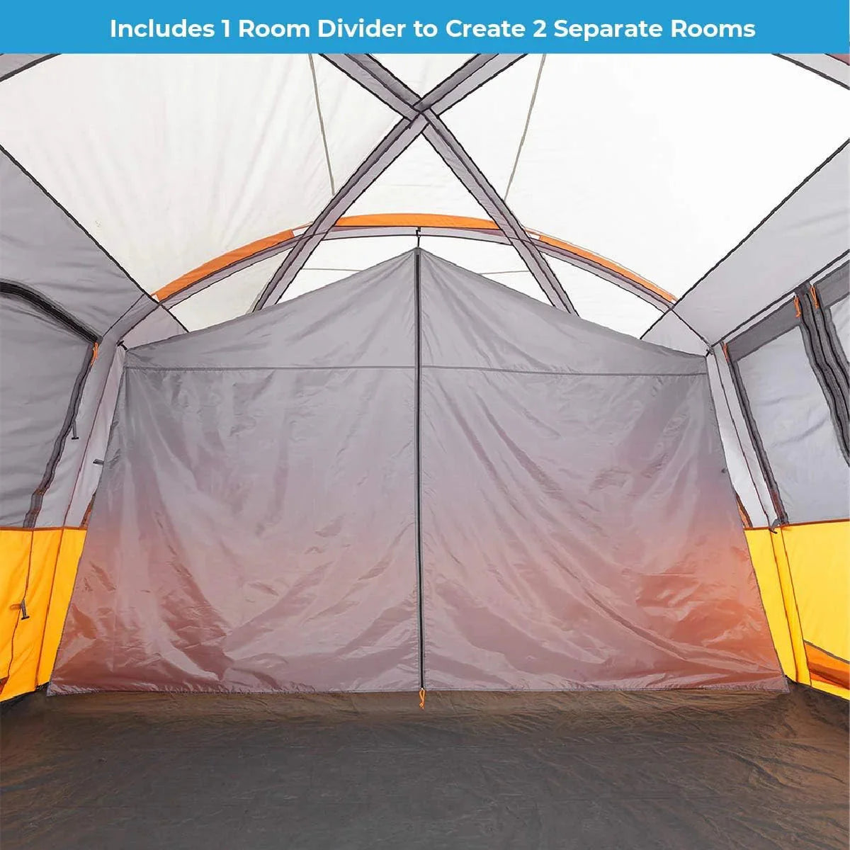 CORE Straight Wall Cabin Tents / 10 Person / 11 Person / 12 Person Large Multi Room Family Tents for Car Camping & Outdoor Adventures - image 26