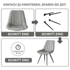 Set of 2 Leather Dining Chairs with Metal Legs - image 3