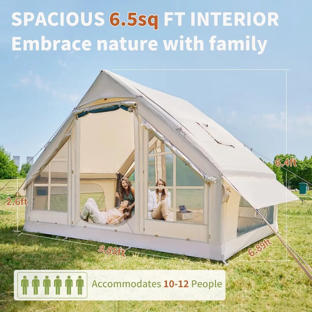NAIZEA Tent for Camping with Pump - Air Glamping Tents, Easy Setup Blow up Tent, Waterproof Oxford Inflatable Tent, 4 - 6 Person Cabin Tent with Mesh & Chimney Window - image 16