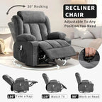 Recliner Chair, Rocking Chairs with Massage and Heat, Side Pockets and Cup Holder - image 5