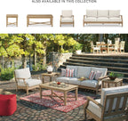 Signature Design by Ashley Clare View Coastal Outdoor Patio Eucalyptus Sofa with Cushions, Beige - image 33