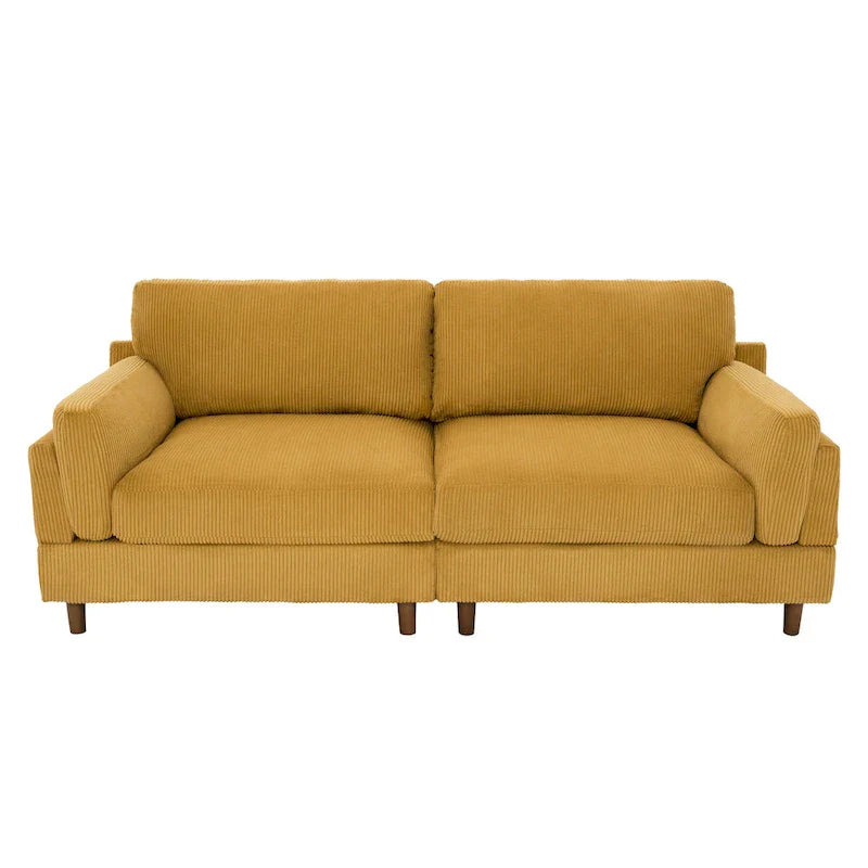 90-Inch Oversized Corduroy Sofa for Living Room with Reversible Cushions - image 12