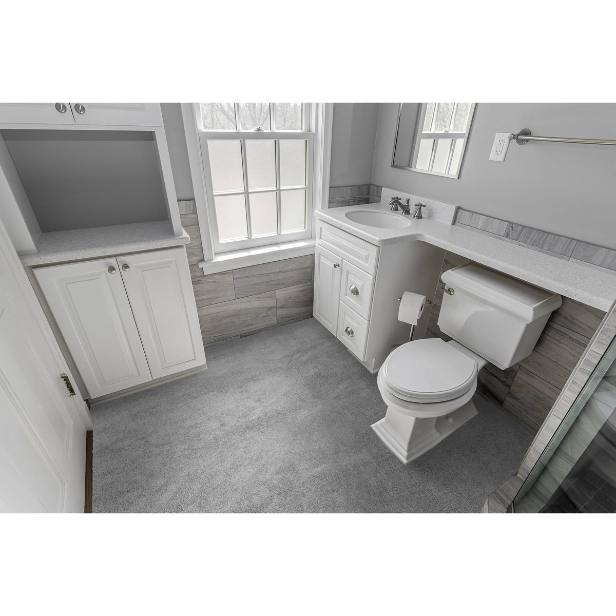 Garland Rug Room Size 5 ft. x 6 ft. Washable Bathroom Carpet Platinum Gray - image 1