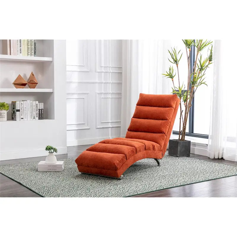 Linen Indoor Chaise Lounge Chair - Dimensions: 58.27" x 21.65" x 34.25" - image 4