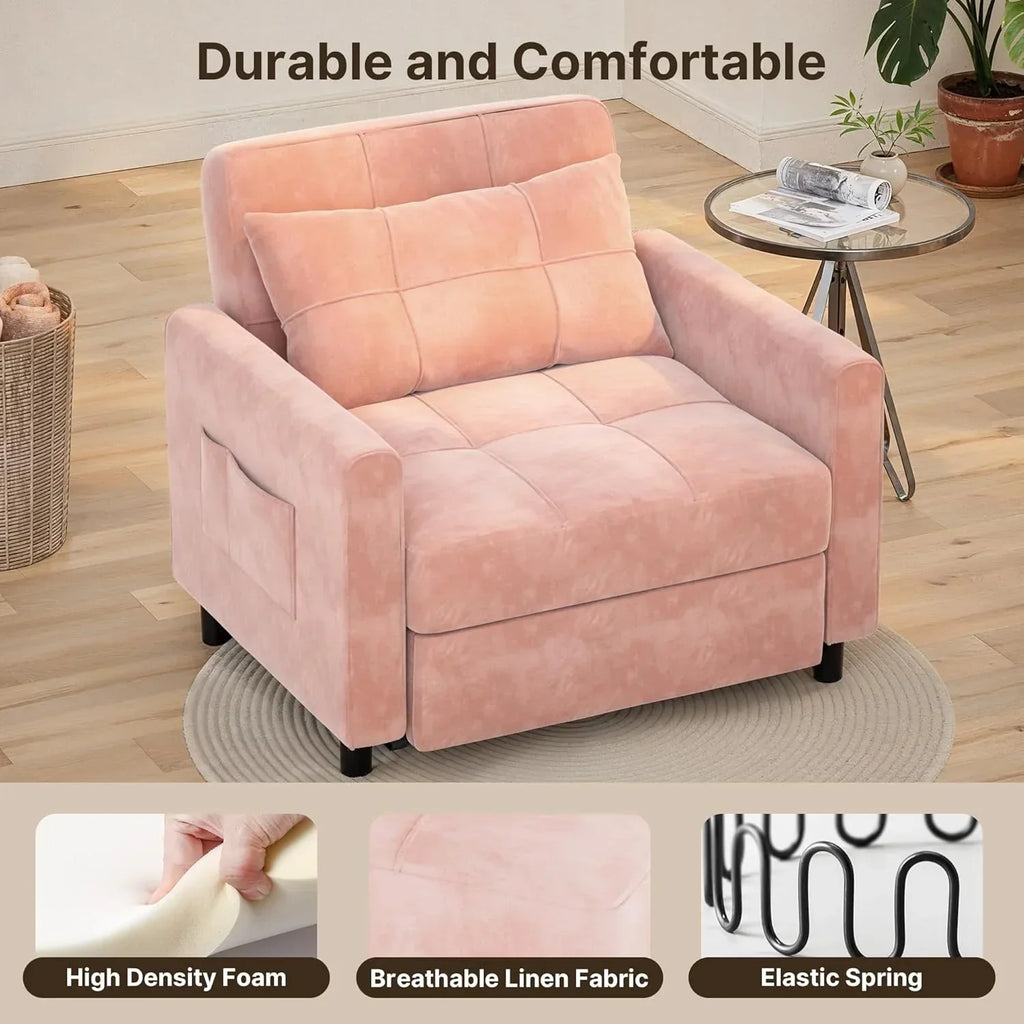 Sofa Bed Chair 3 in 1 Convertible Pullout Single Sleeper Chair Bed Spacious Multifunctional Sofa - image 42