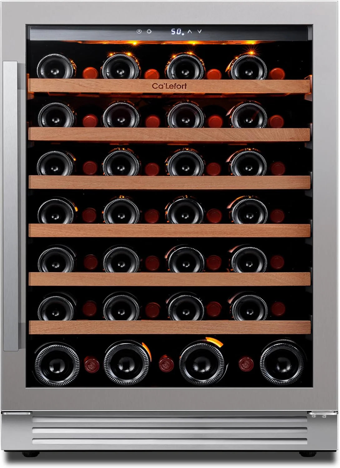 24'' Wine Cooler Refrigerator - 46 Bottle Wine Fridge Dual Zone with Modern Touch Intelligent Digital 40°-65°F Low Noise, Built in or Freestanding Wine Cooler for Home and Kitchen - image 2