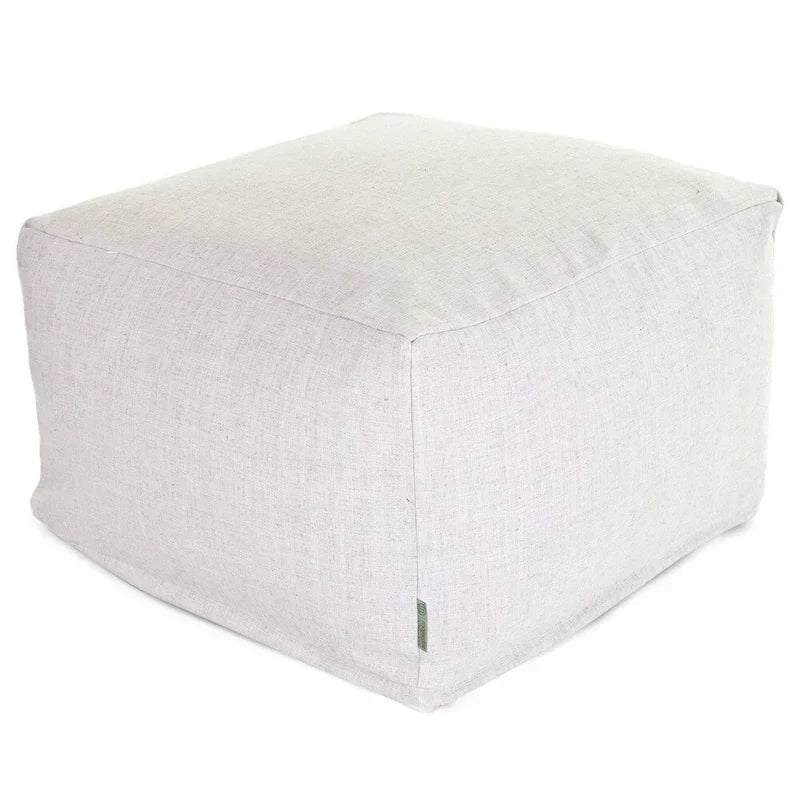 Majestic Home Goods Indoor Wales Poly/Linen Ottoman Pouf - 27" L x 27" W x 17" H - image 2