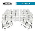 Lifetime Combo Set of (4) 8 - Foot Rectangle Folding Tables & (32) Chairs, Indoor/Outdoor Use, White (80147) - image 2
