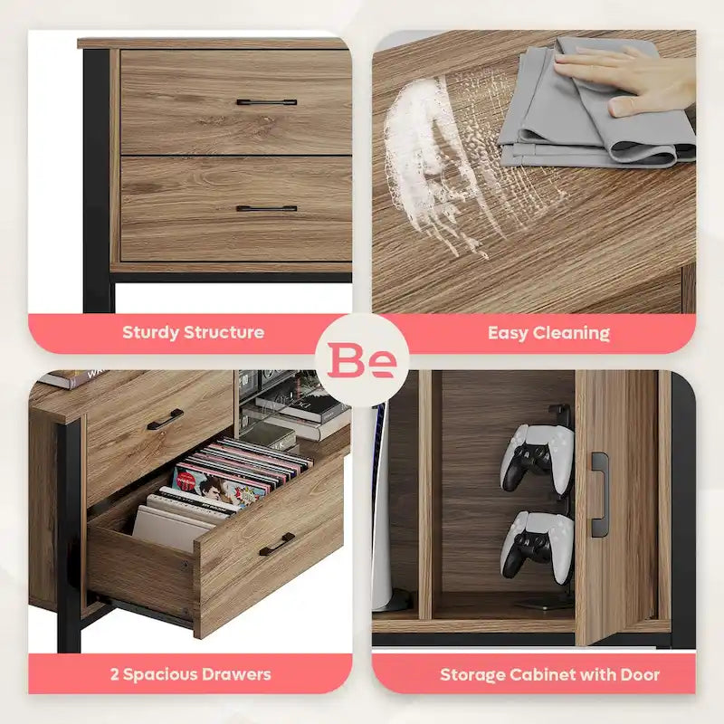 Contemporary 80-Inch TV Stand for 75/80/85 Inch TVs with 2 Drawers - image 29