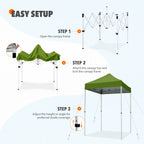 EAGLE PEAK 5x5 Pop up Canopy Tent Instant Outdoor Canopy Easy Set - up Straight Leg Folding Shelter（blue） - image 110