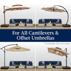 Best Choice Products Heavy-Duty Outdoor Cantilever Base Stand w/ Wheels, Locks, Fillable 330lb Capacity - Black - image 26