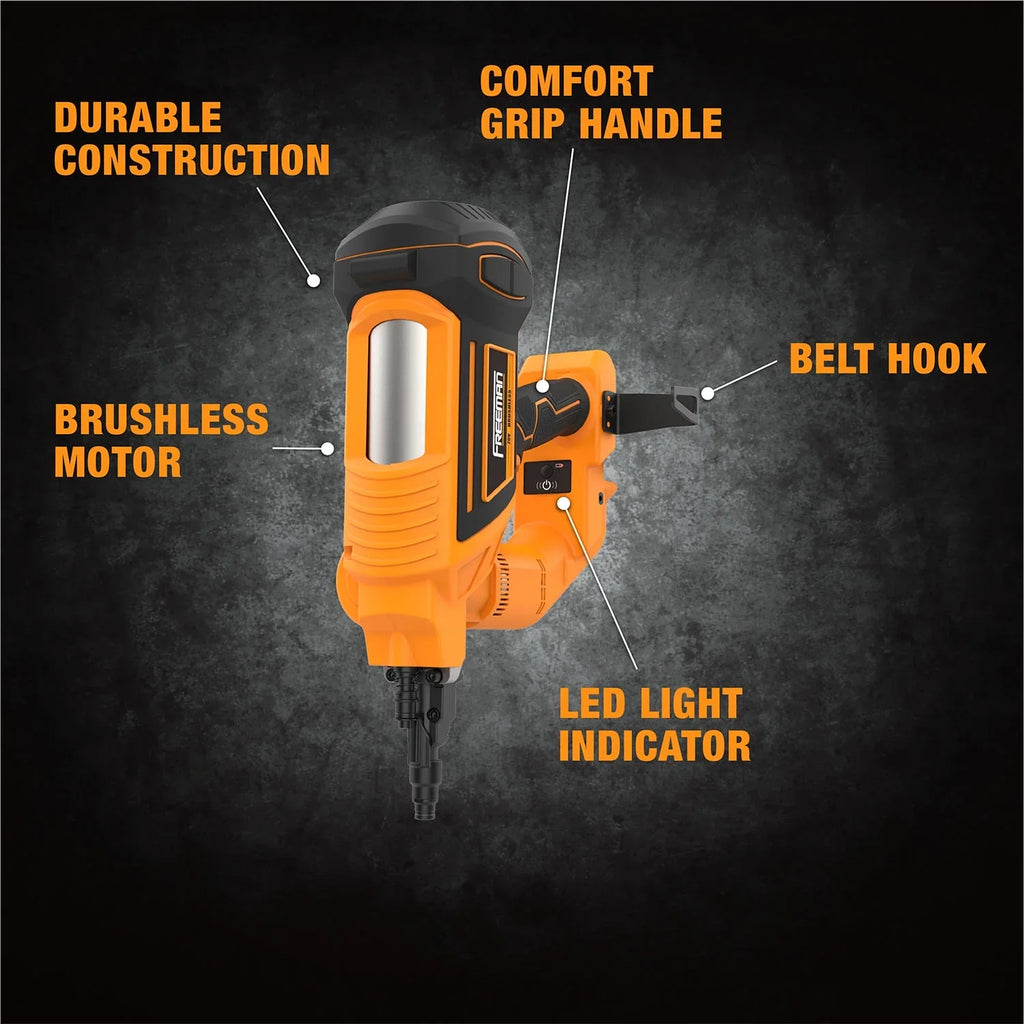 Freeman PE20VTCNPN 20 Volt Cordless and Brushless 3" Single Pin Concrete Nailer (Tool Only) -C 750 Shots per Charge - image 7
