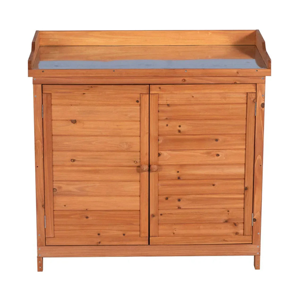 Outdoor Garden Patio Wooden Storage Cabinet Furniture Waterproof Tool Shed - image 2