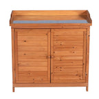 Outdoor Garden Patio Wooden Storage Cabinet Furniture Waterproof Tool Shed - image 2