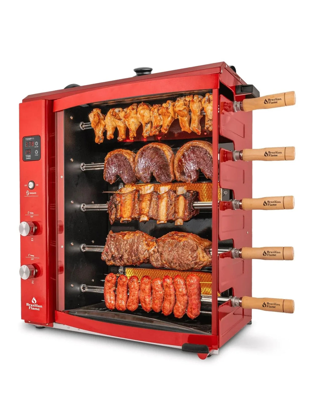 Brazilian Flame Churrasco? Gas Rotisserie Oven Grill Roaster with Auto Rotating Skewers for Rotisserie Chicken Brazilian Style BBQ and Churrasco Shawarma Machine Propane Grill - 2024 Series - image 1