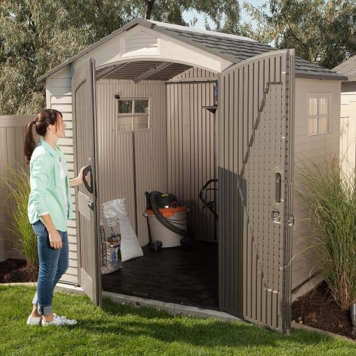 Lifetime 7×7 ft UV-Protected Plastic Storage Shed with Skylight & Double Doors - image 5