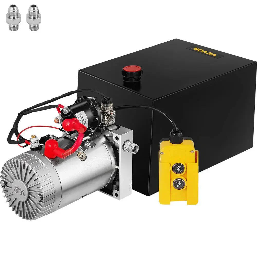 12 qt. 12-Volt 3200 PSI Hydraulic Power Pump Electric Dump Trailer Pump with Steel Reservoir for Car Lift 12LDZYCZYYBTX0001V0 - image 1