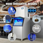 VEVOR Commercial Ice Maker, 360LBS/24H Ice Making Machine with 330.7LBS Large Storage Bin - image 2