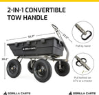 Heavy Duty Poly Utility Dump Wagon Garden Cart w/Pneumatic Tires, 6 Cu Ft - 1200 lb Capacity Outdoor Wheelbarrow for Yard, Landscaping & Gardening, Lawn Tractor or ATV Towable-Gorilla Carts - image 43