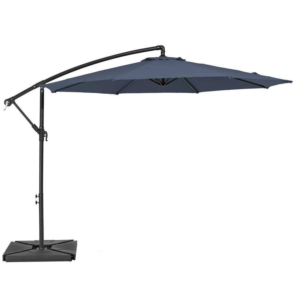 JUSTLET 10ft Heavy Duty Patio Hanging Offset Cantilever Patio Umbrella W/ 4-Piece Base Included Included, Beige - image 35