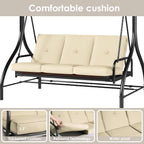 Pirecart 3 Person Patio Porch Swing Outdoor Converting Swing Glider Hammock with Adjustable Canopy, Cushions, Red - image 20