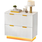 Moasis Lateral Filing Cabinet with LED Lighting and 2 Drawers for Home Office - image 11
