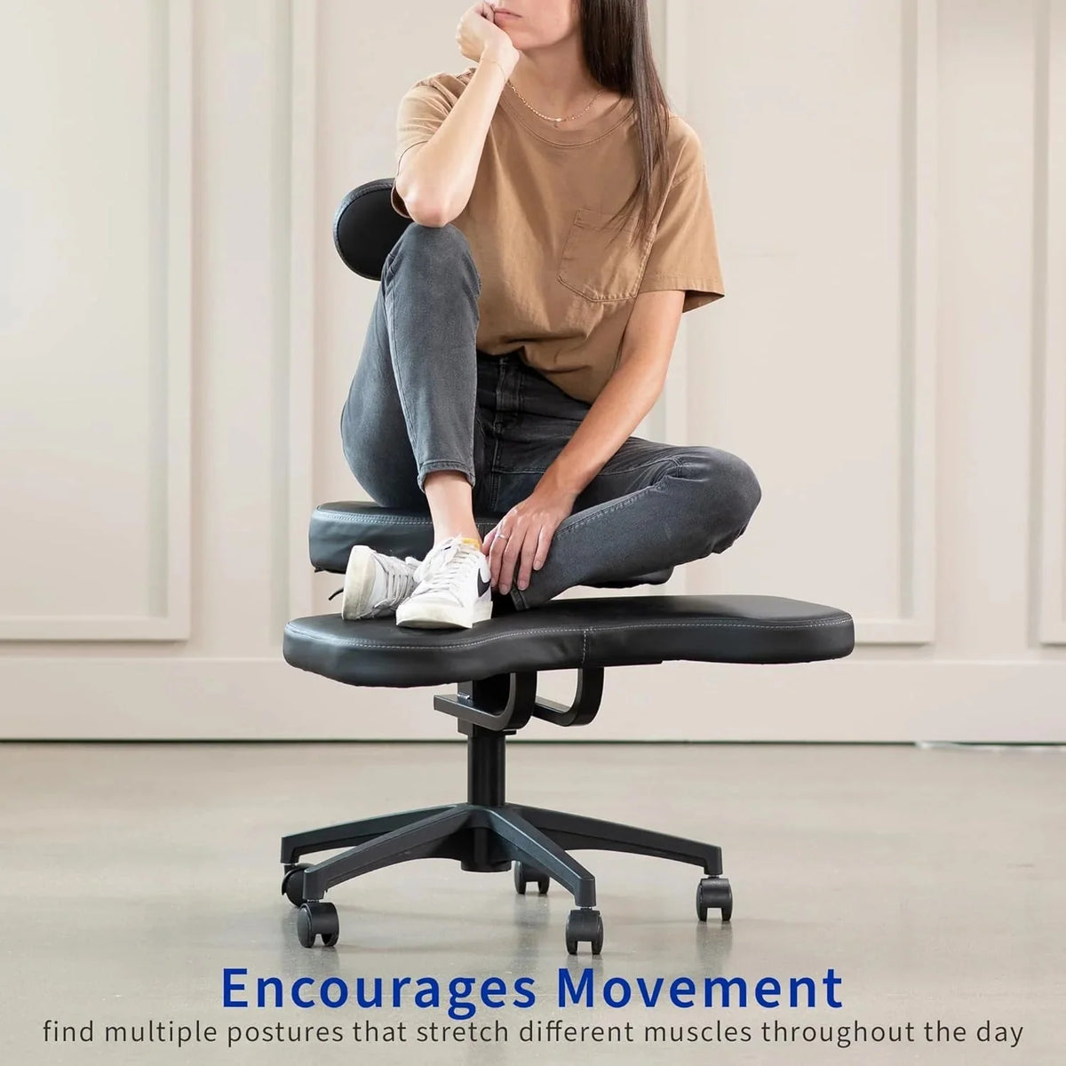 VIVO Cross-Legged Office Chair – Adjustable Height Floor Chair with Back Support for Yoga, Meditation, and ADHD (Black, CHAIR-CL02B-R) - image 4