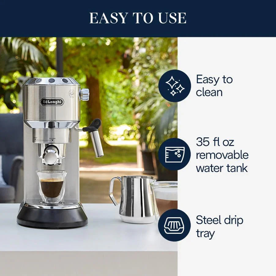 De'Longhi Dedica Espresso Machine with Manual Milk Frother - image 5