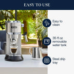 De'Longhi Dedica Espresso Machine with Manual Milk Frother - image 5