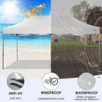 COBIZI 10x20 Heavy Duty Pop up Canopy Tent with 6 sidewalls Easy Up Commercial Outdoor Canopy Wedding Party Tents for Parties All Season Wind & Waterproof Gazebo with Roller Bag,Black(Frame Thickened) - image 110