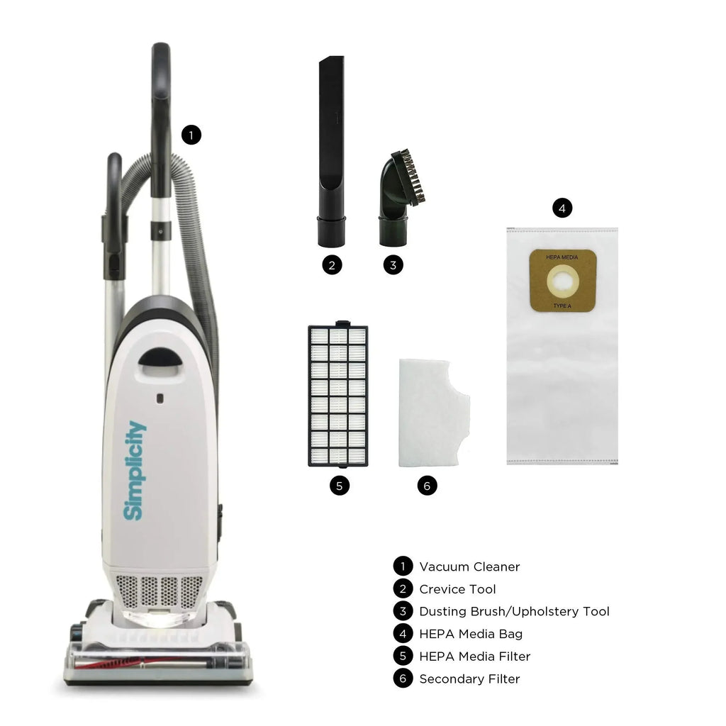 Simplicity Vacuums Allergy Bagged Vacuum Cleaner for Carpet and Hardwood, Multi Surface Upright Vacuum Cleaner with Certified HEPA Vacuum, Pet Vacuum, S20EZM - image 3