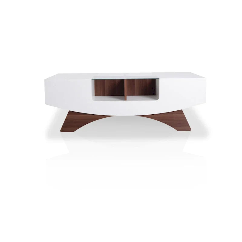 Angelic Contemporary Storage Coffee Table with Glass Insert by Furniture of America - image 30