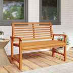 Tangkula Patio Garden Park Bench with Slatted Backrest & Seat - image 5