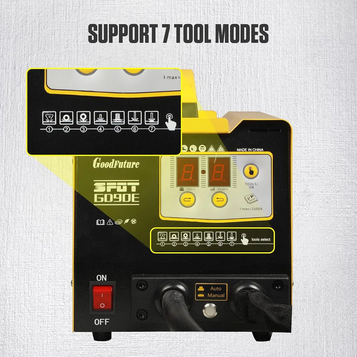 Vehicle Panel Spot Puller Dent Spotter 110V, 3500A Spot Dent Puller Welder, 3KW Car Body Stud Welding Machine Multispot Bonnet Door Repair Tool Kit - image 4