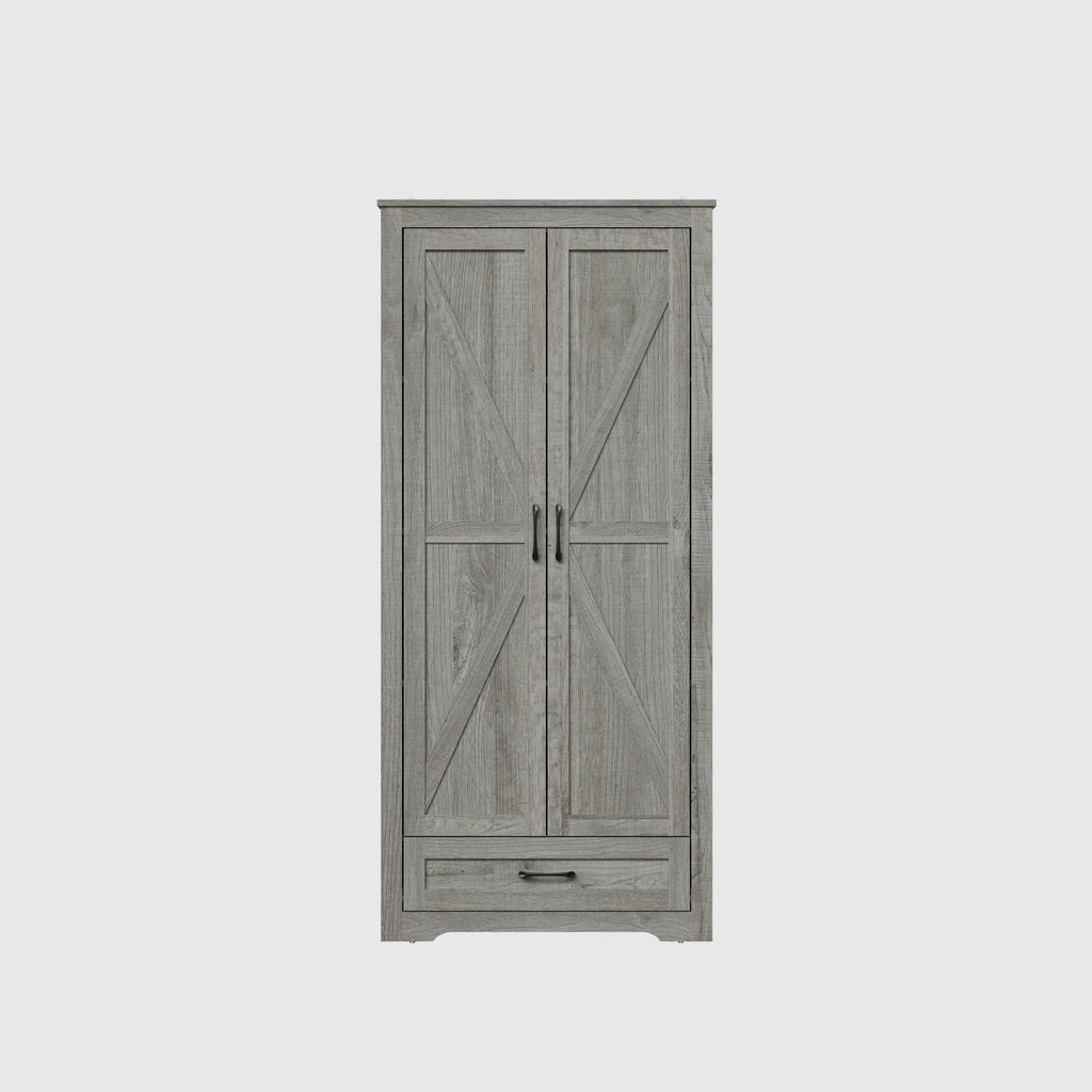 YouTrend 69" Tall Kitchen Pantry,Farmhouse Storage Cabinet with 2 Barn Doors 4 Adjustable Shelves and Large Drawer for Dining Room,Living Room,Bathroom,White - image 20