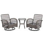 3 Pieces Outdoor Swivel Rocker Patio Chairs, 360 Degree Rocking Patio Conversation Set - image 17