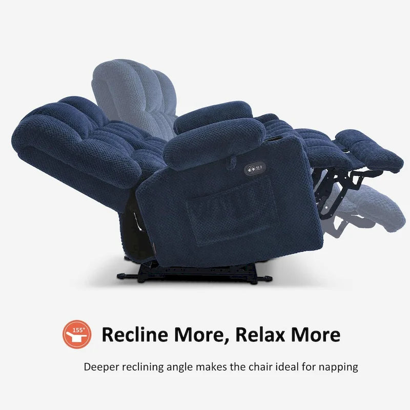 MCombo Power Loveseat Recliner, Electric Reclining Loveseat Sofa with Heat and Vibration, Cupholders, USB Charge Ports RS6314 - image 26