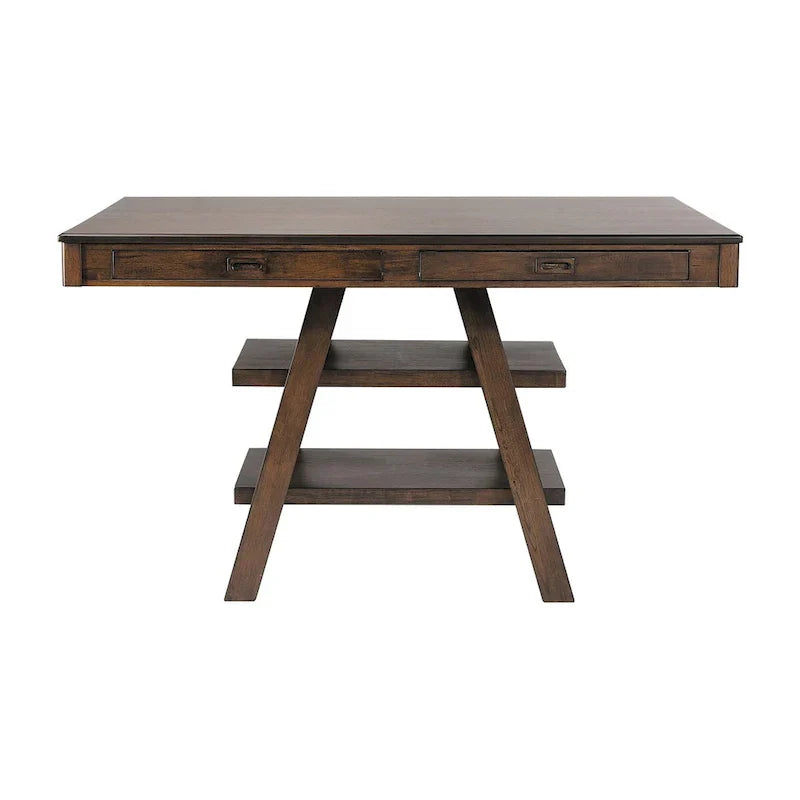 9-Piece Counter Height Dining Set in Ferrara Walnut and Brown - image 3