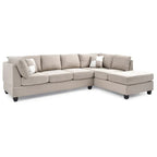 Malone 111-Inch Suede 4-Seater Sectional Sofa with Two Throw Pillows - Dimensions: 111L x 78W x 34H - image 11