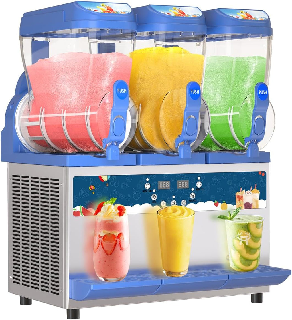 Commercial Slushy Machine - 1000W 30L Tanks Slush Maker Machine 304 Stainless Steel Commercial Margarita Machines Efficient Cooling the Ideal Slushie Maker for Bars Cafes Restaurants - image 1