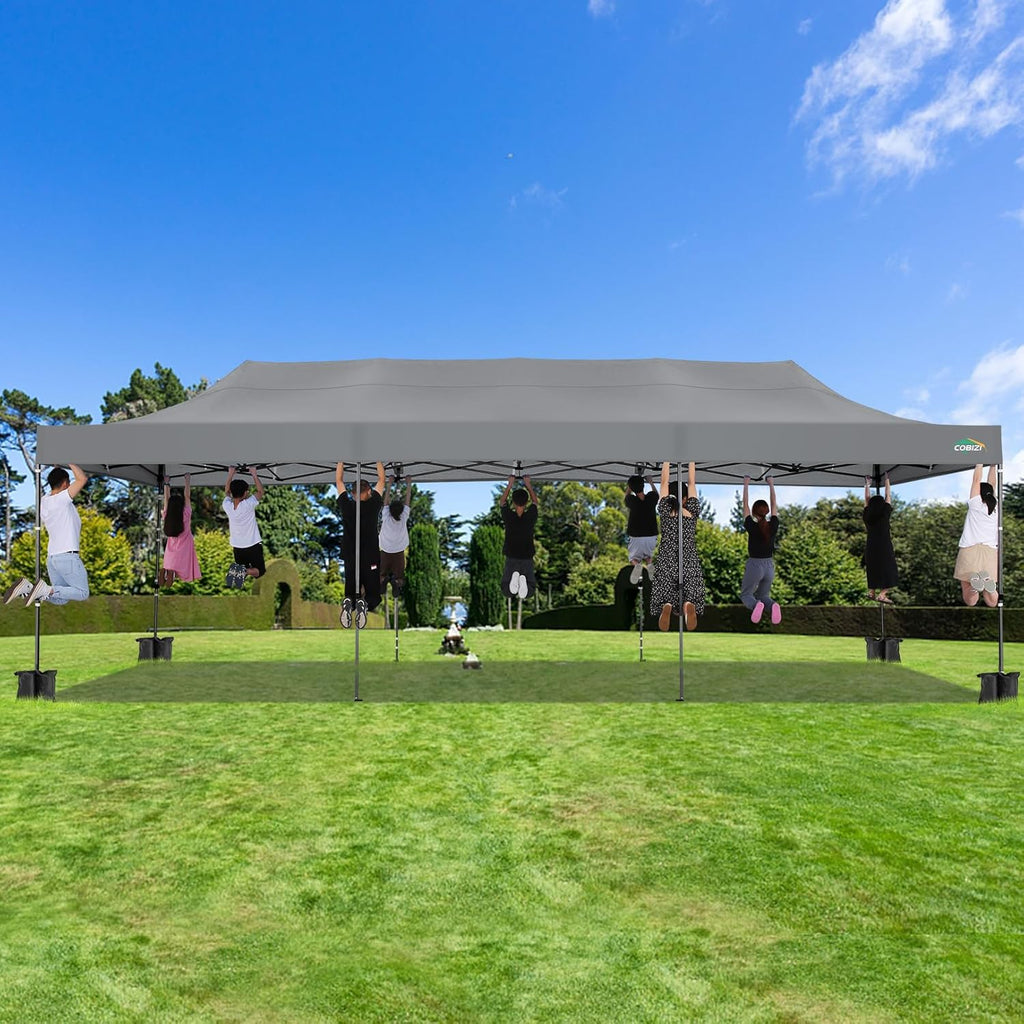 COBIZI 10x20 Heavy Duty Pop up Canopy Tent with 6 sidewalls Easy Up Commercial Outdoor Canopy Wedding Party Tents for Parties All Season Wind & Waterproof Gazebo with Roller Bag,Black(Frame Thickened) - image 135