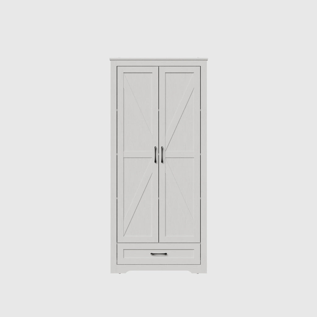 YouTrend 69" Tall Kitchen Pantry,Farmhouse Storage Cabinet with 2 Barn Doors 4 Adjustable Shelves and Large Drawer for Dining Room,Living Room,Bathroom,White - image 11