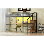 Complete Loft Bed Set with Desk, Storage Staircase, Compact Wardrobe, and LED Lighting - image 9