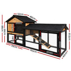 Extra Large Wooden Outdoor Chicken Coop Rabbit Hutch with Run - i.Pet - image 3