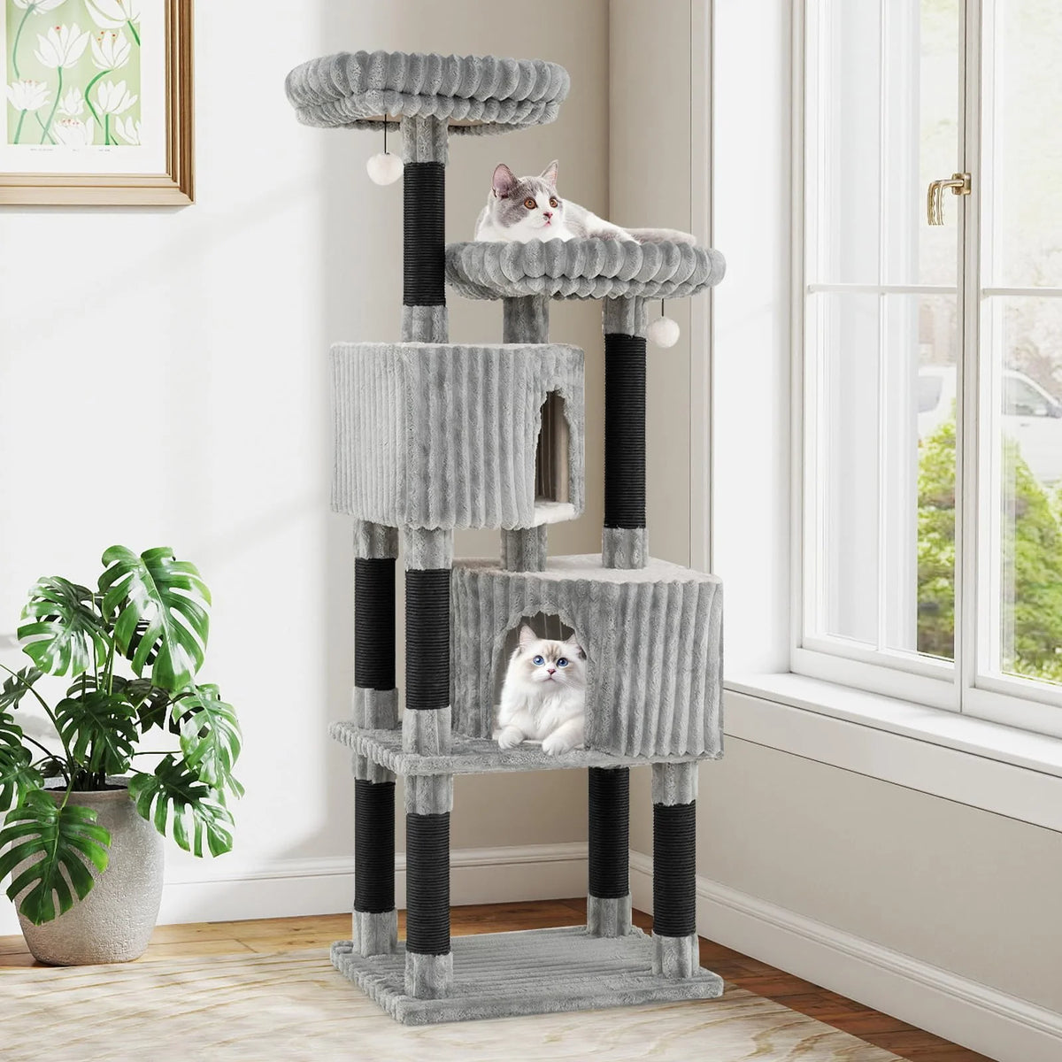 Tangkula 62 Inch Tall Cat Tower with Scratching Posts - image 3