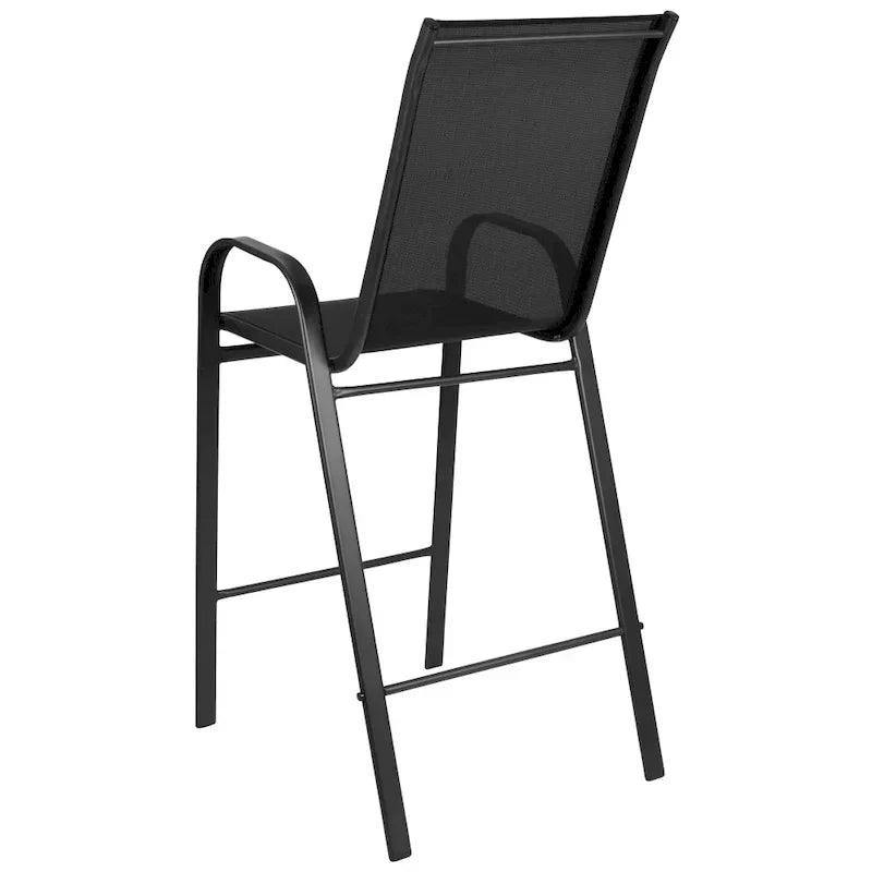 Set of 4 Outdoor Barstools with Flexible Comfort Material - Patio Seating - image 14