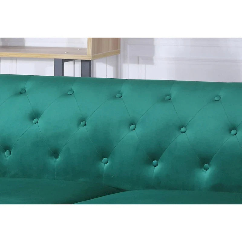 Velvet Button-Tufted Pompano Loveseat - image 25