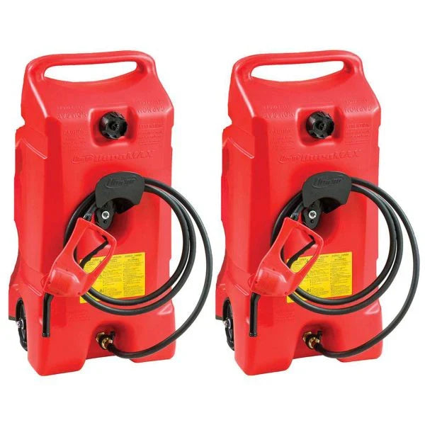14 Gallon Portable Gas Fuel Tank with Pump, 2 Pack, Red - image 1