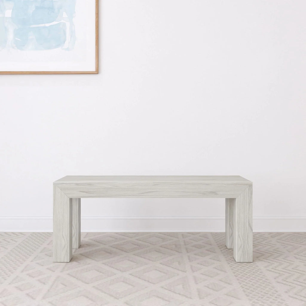 Plank+Beam Modern Dining Bench, Solid Wood Bench for Dining Table, 49", Blonde Wirebrush - image 25