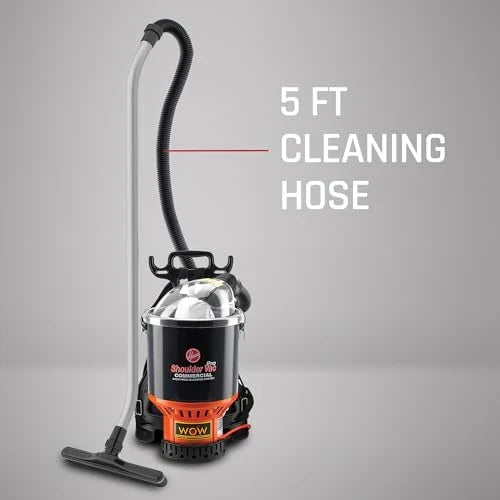Commercial Shoulder Vac Pro Backpack Bagged Vacuum Cleaner, with HEPA Media Filter, Lightweight with Extra Long Cord, Chiropractic Design, for Carpet and Hard Floors, C2401, Black - image 2